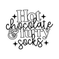 Hot Chocolate Quotes Typography Black and White vector