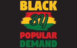 diseño de camiseta negro por demanda popular vector