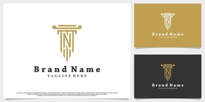 Law and latter n logo design with creative concept Premium Vector