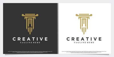 Law and latter m logo design with creative concept  Premium Vector