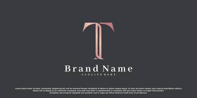 Initial latter t logo design with creative concept Premium Vector