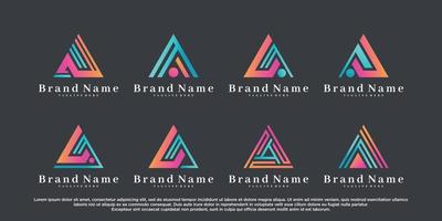 Set of monogram initial a logo design for business Premium Vector