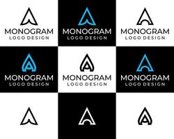 letra un diseño de logotipo de empresa de monograma. vector