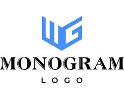 Diseño de logotipo de empresa con letra w y g. vector