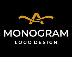 letra un diseño de logotipo de empresa de monograma. vector