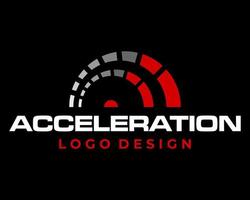 Logo design acceleration speed. vector