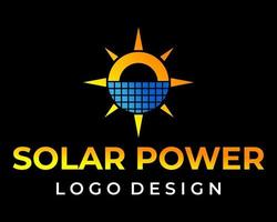 Solar power industry logo design. vector