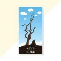save the tree Half Page vertical banner design template vector