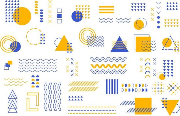Graphic geometric background design banner element line dot halftone vector shapes colorful shapes abstract