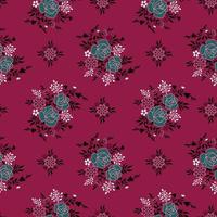 Beautiful watercolor flowers patterns on colorful background. pattern design vector