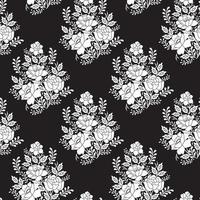 Seamless floral abstract Pattern with Flowers on black Background. pattern design and ready for print vector