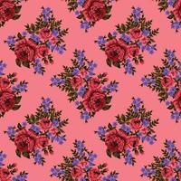Beautiful watercolor flowers patterns on colorful background. textile pattern design vector