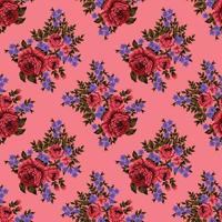 Beautiful watercolor flowers patterns on colorful background. textile pattern design vector