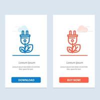 Biomass Energy Plug Power  Blue and Red Download and Buy Now web Widget Card Template vector