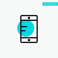 Mobile Cell School turquoise highlight circle point Vector icon