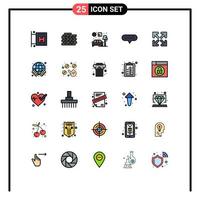 25 Creative Icons Modern Signs and Symbols of globe move couch direction comment Editable Vector Design Elements