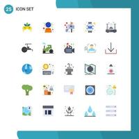 conjunto de 25 iconos modernos de la interfaz de usuario signos de símbolos para la caja de reloj inteligente iot elementos de diseño vectorial editables de correo electrónico de muñeca inteligente vector