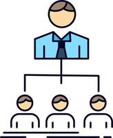 team teamwork organization group company Flat Color Icon Vector