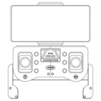 Drone remote controller Coloring book. Quadcopter with camera. Colorful vector illustration isolated on white background.