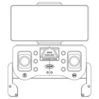 Drone remote controller Coloring book. Quadcopter with camera. Colorful vector illustration isolated on white background.