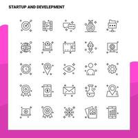 Set of Startup And Develepment Line Icon set 25 Icons Vector Minimalism Style Design Black Icons Set Linear pictogram pack