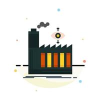 Mill Factory Business Smoke Abstract Flat Color Icon Template vector