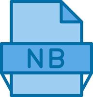 icono de formato de archivo nb vector