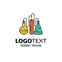 plantilla de logotipo de empresa de ciencia de laboratorio de droga química color plano vector