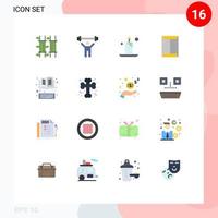 16 Universal Flat Color Signs Symbols of book closet weight open window Editable Pack of Creative Vector Design Elements