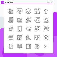 Set of 25 icons in Line style Creative Outline Symbols for Website Design and Mobile Apps Simple Line Icon Sign Isolated on White Background 25 Icons Creative Black Icon vector background