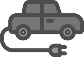 icono de glifo de coche eléctrico vector