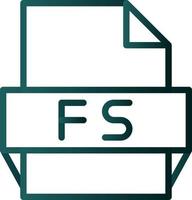 icono de formato de archivo fs vector
