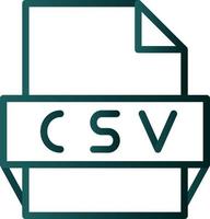 icono de formato de archivo csv vector