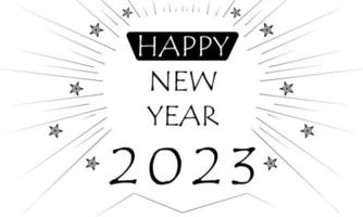 New Year 2023 black line color abstract background for social media design vector