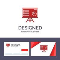 Creative Business Card and Logo template Presentation Analytics Business Chart Graph Marketing Report Vector Illustration