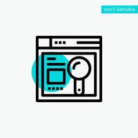 Browser Web Search Education turquoise highlight circle point Vector icon