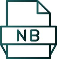 icono de formato de archivo nb vector