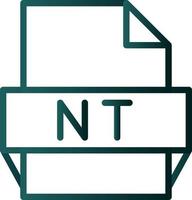 icono de formato de archivo nt vector