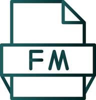 icono de formato de archivo fm vector