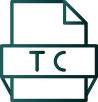 icono de formato de archivo tc vector