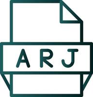 icono de formato de archivo arj vector