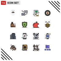 Set of 16 Modern UI Icons Symbols Signs for bag sport message game ball Editable Creative Vector Design Elements