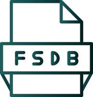 icono de formato de archivo fsdb vector