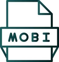 icono de formato de archivo mobi vector