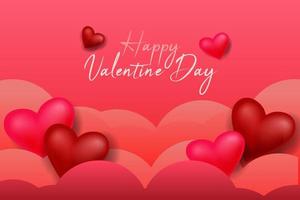 valentine day ilustration with hears vector