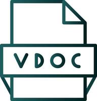 icono de formato de archivo vdoc vector