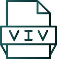 icono de formato de archivo viv vector