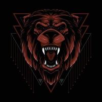 Grizzly Bear with Geometry Background vector
