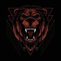 Grizzly Bear with Geometry Background vector