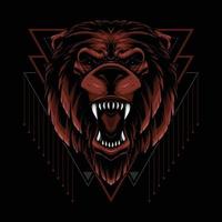 oso grizzly con fondo de geometría vector